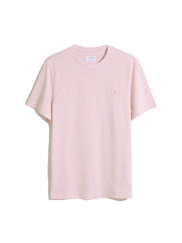 Danny Regular Fit Organic Cotton T-Shirt In Powder Pink Marl