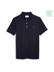 Blanes Slim Fit Organic Cotton Polo Shirt In Black