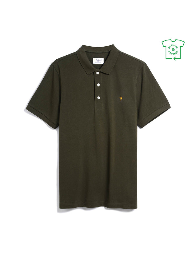 Blanes Slim Fit Organic Cotton Polo Shirt In Evergreen