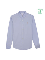 Brewer Slim Fit Organic Cotton Oxford Shirt In Sky Blue