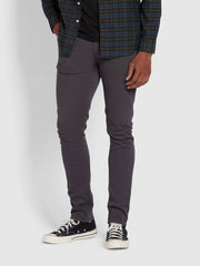 Drake Skinny Fit Cotton Twill Trousers In Charcoal