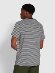 Daytona Slim Fit Striped Organic Cotton T-Shirt In True Navy