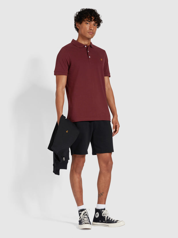 Blanes Slim Fit Organic Cotton Polo Shirt In Farah Red