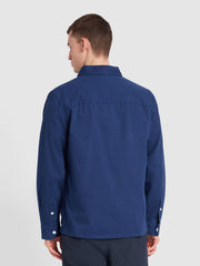 Leon Relaxed Fit Overshirt In Rich Indigo