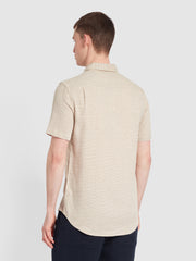 Denzie Jacquard Short Sleeve Shirt In Ecru