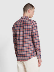 Fraser Slim Fit Check Long Sleeve Shirt In Clay Red