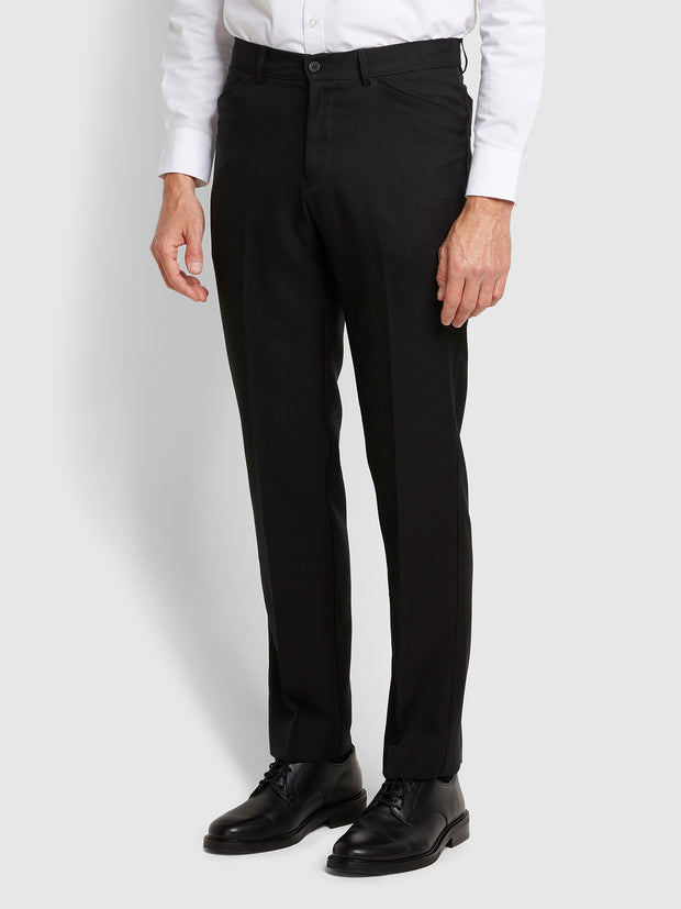 Roachman Traditional Twill Trousers In Black
