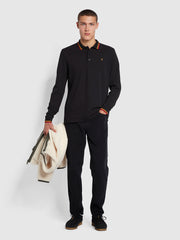 Freddie Slim Fit Organic Cotton Polo Shirt In Black