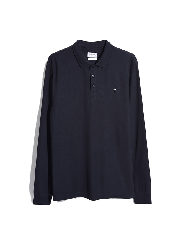 Newcastle Long Sleeve Polo Shirt In True Navy