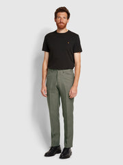 Roachman Anti Stain Twill Trousers In Brown Marl