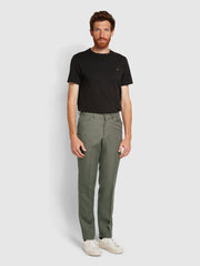 Roachman Anti Stain Twill Trousers In Brown Marl