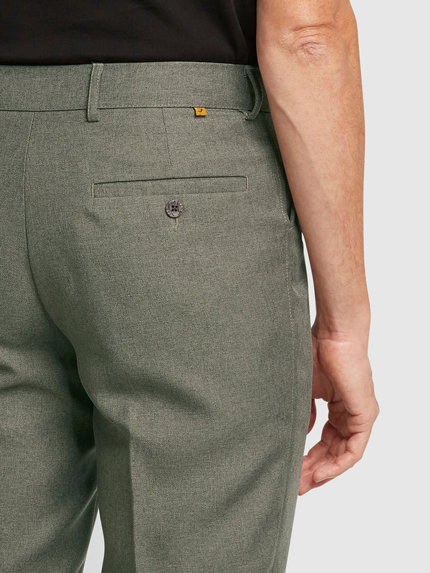 Roachman Anti Stain Twill Trousers In Brown Marl
