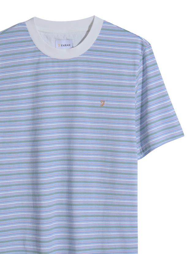 Danny Stripe Short Sleeve T-Shirt In Arctic Blue
