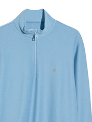 Weah Organic Cotton Half Zip Sweatshirt In Arctic Blue