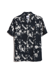 Gabrielle Digital Print Short Sleeve Shirt In True Navy