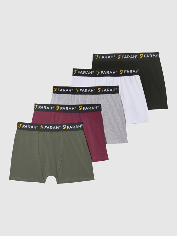 5 Pack Gaveer Boxers In Assorted Colours