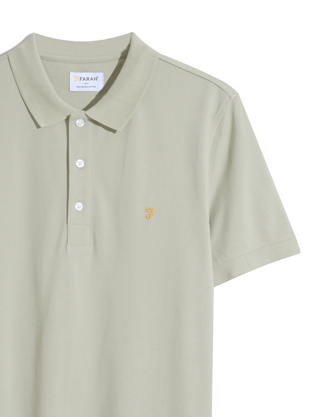Blanes Organic Cotton Short Sleeve Polo Shirt In Balsam