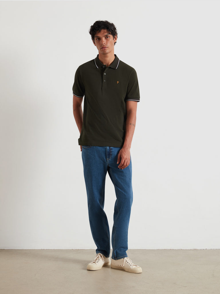 Farah Elm Jean délavé Droit en Denim pour Homme, 28, Bleu Clair Farah Elm Jean délavé Droit en Denim pour Homme, 28, Bleu Clair