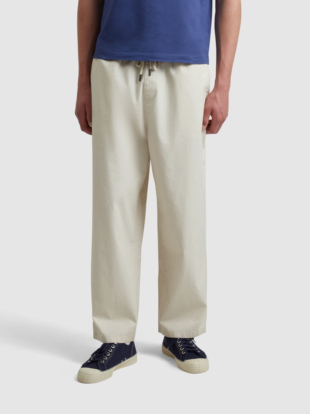 Greenport Loose Fit Canvas Trousers In Fog