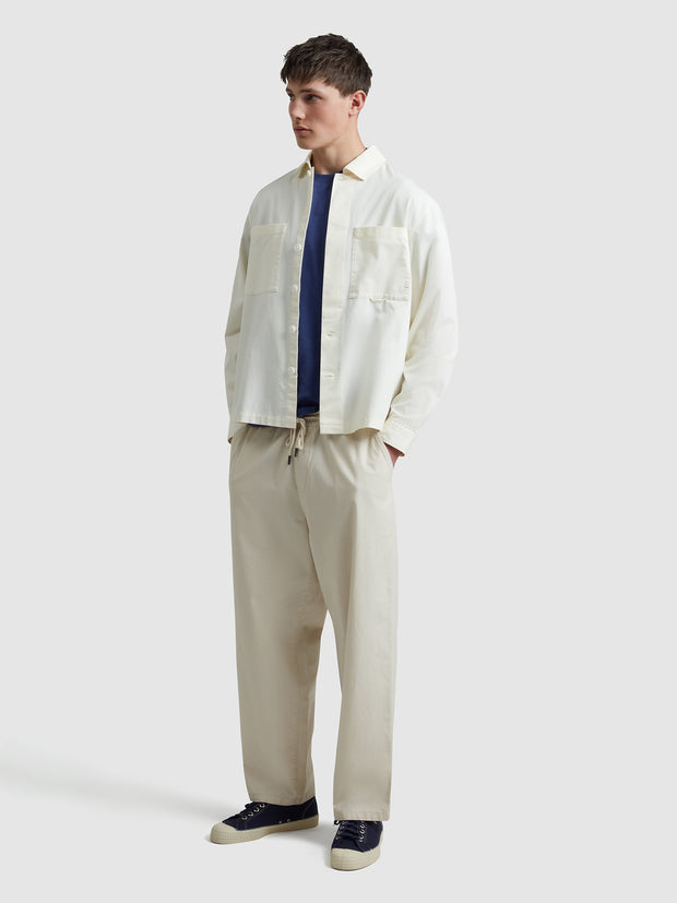Greenport Loose Fit Canvas Trousers In Fog