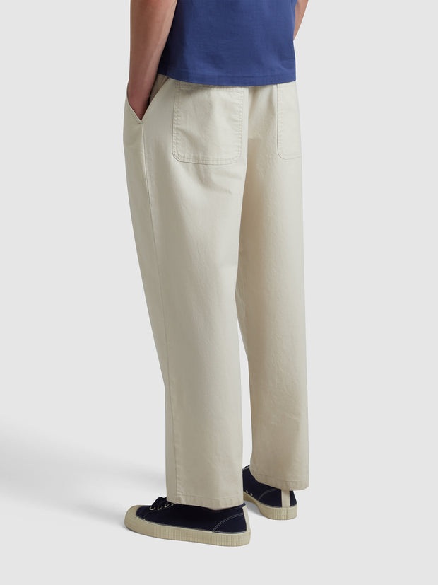Greenport Loose Fit Canvas Trousers In Fog