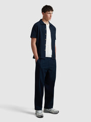 Greenport Loose Fit Canvas Trousers In True Navy