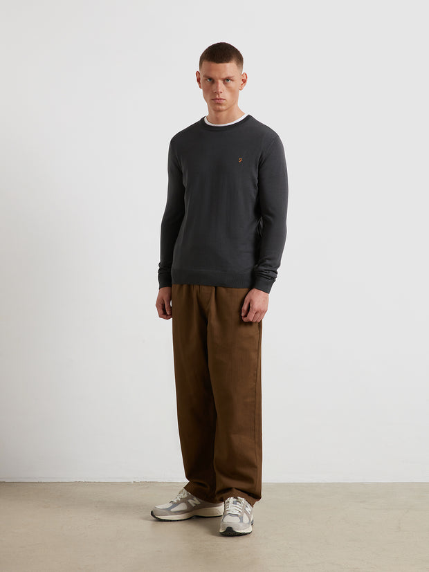 Mullen Merino Wool Sweater (Submarine Grey) Styled