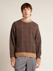 Tolentino Archive Check Sweater (Beige) Men's Front