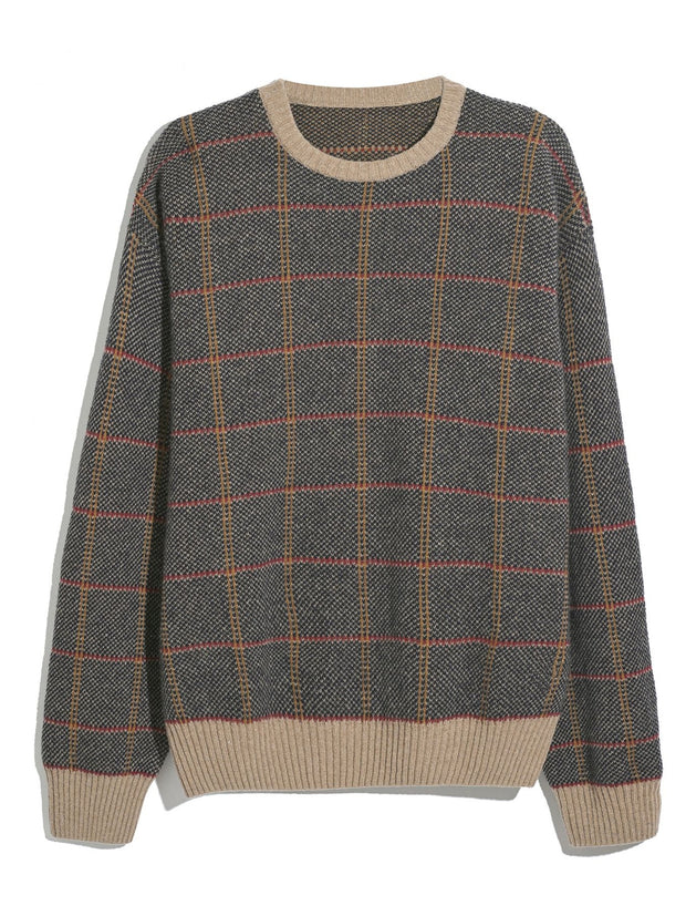 Tolentino Archive Check Sweater (Beige) Flat