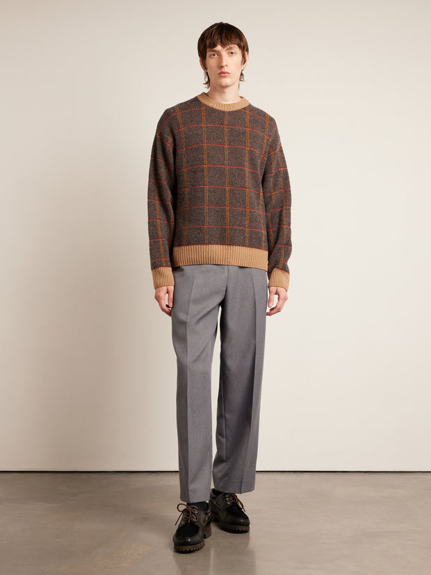 Tolentino Archive Check Sweater (Beige) Men's Styled