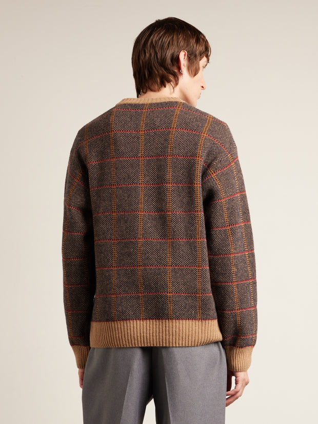 Tolentino Archive Check Sweater (Beige) Men's Back