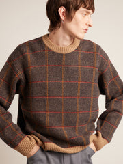 Tolentino Archive Check Sweater (Beige) Men's Detail 1