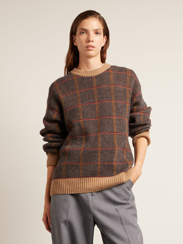 Tolentino Archive Check Sweater (Beige) Women's Front