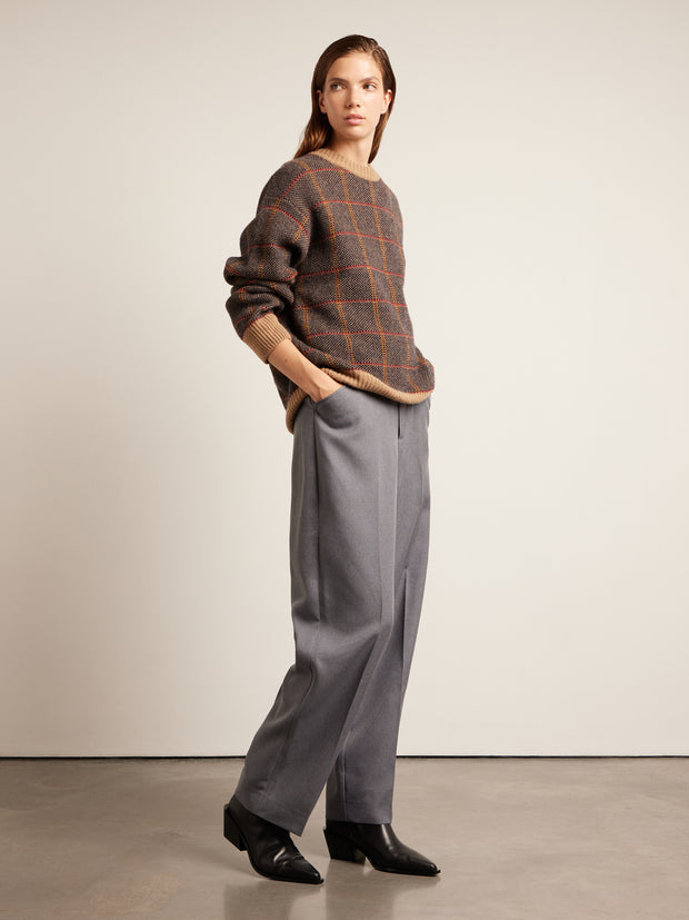 Tolentino Archive Check Sweater (Beige) Women's Styled