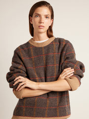 Tolentino Archive Check Sweater (Beige) Women's Detail