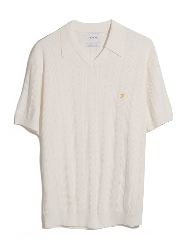 Woodford Knitted Polo Shirt In Ecru