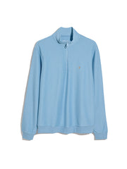 Weah Organic Cotton Half Zip Sweatshirt In Arctic Blue