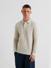 Blanes Long Sleeve Polo Shirt (White Smoke) Front