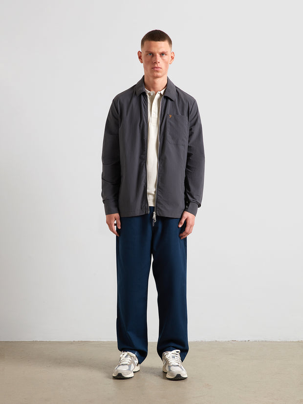 Blanes Long Sleeve Polo Shirt (White Smoke) Styled