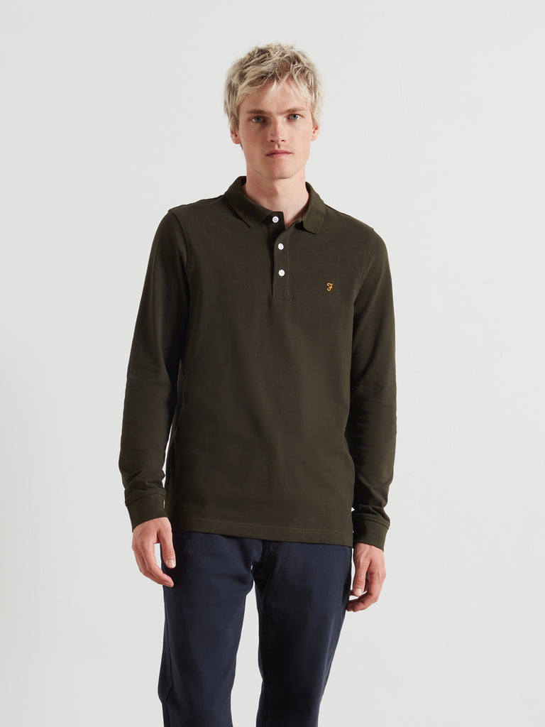 Blanes Long Sleeve Polo Shirt Evergreen