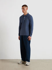 Blanes Long Sleeve Polo Shirt (River Bed) Styled