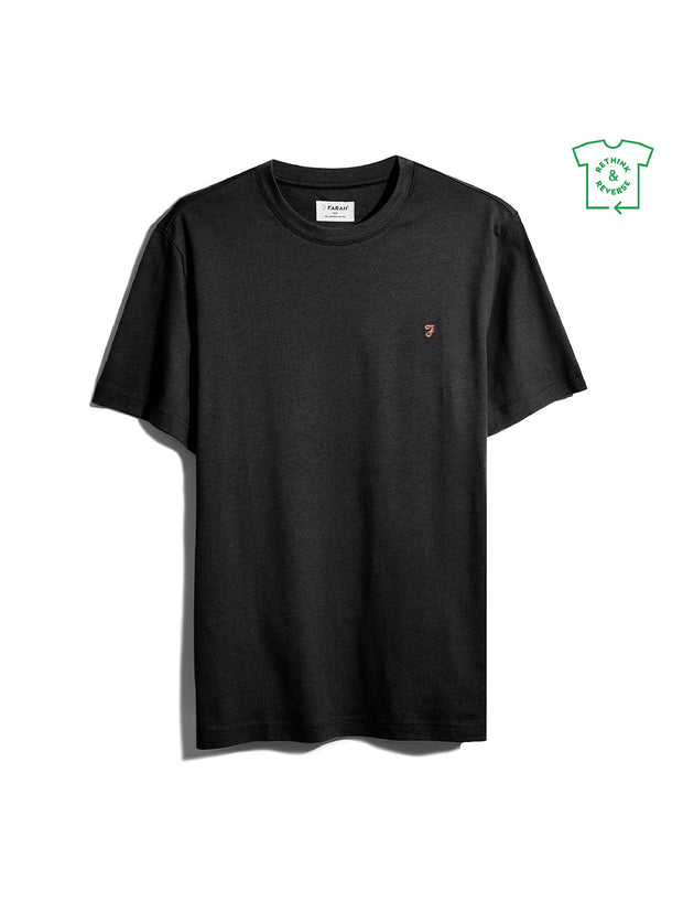 Danny Regular Fit Organic Cotton T-Shirt In Black