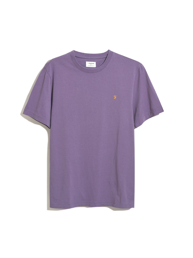 Danny Regular Fit Organic Cotton T-Shirt In Slate Purple