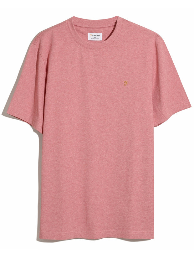Danny Regular Fit Organic Cotton T-Shirt In Carnation Pink Marl
