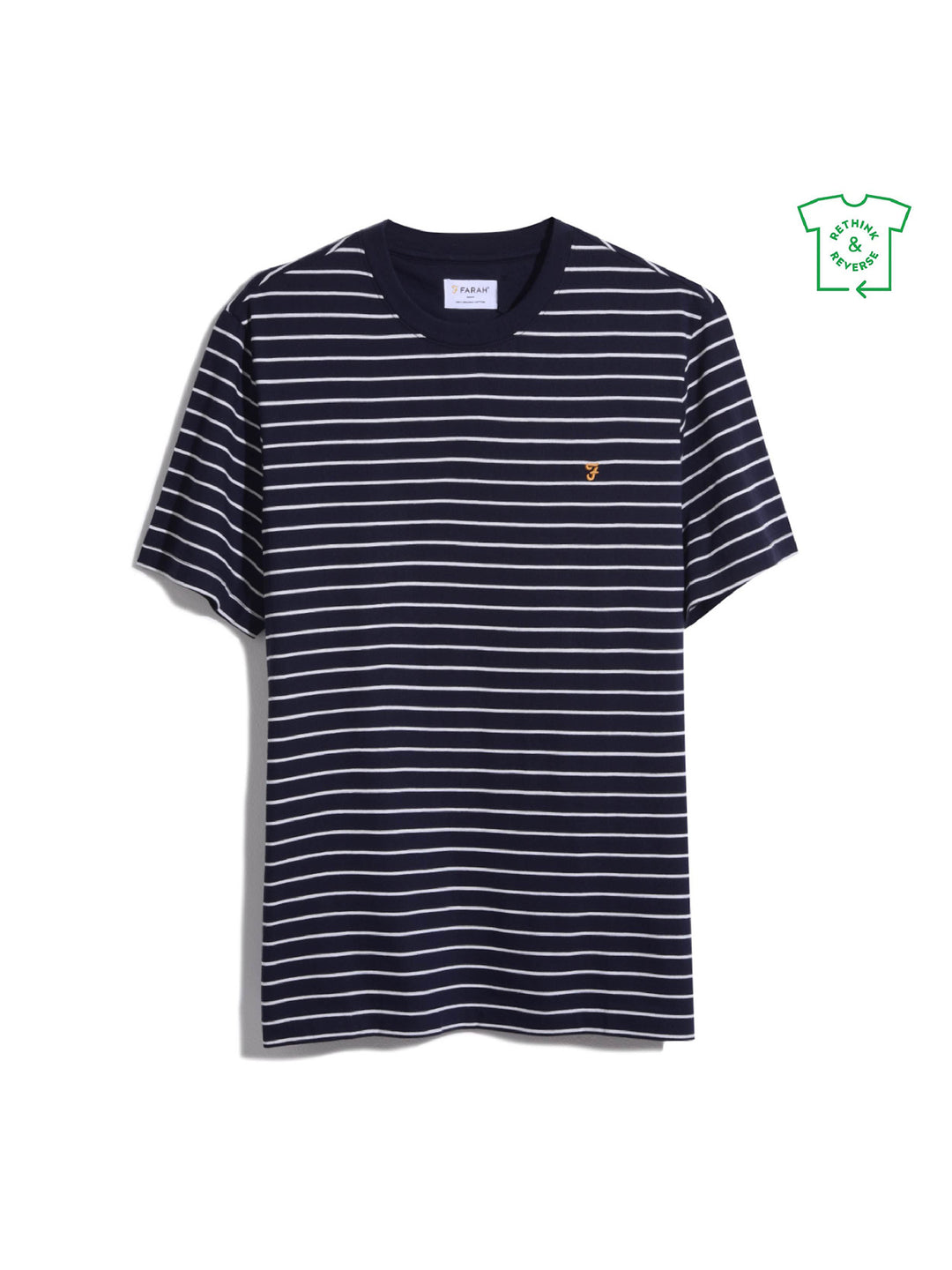 WAKE. FARAH striped S/S T-shirt Navy M