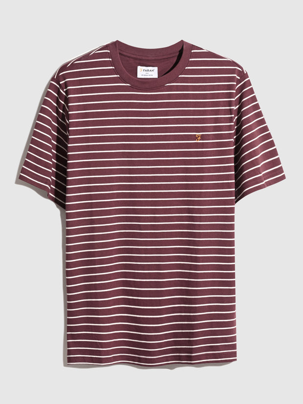 Oakland Regular Fit Bretton Stripe T-Shirt In Farah Red