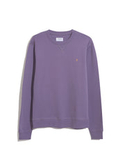 Tim Organic Cotton Crew Neck Sweatshirt In Slate Purple