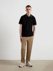 Elton Tipped Polo Shirt (Black) Styled