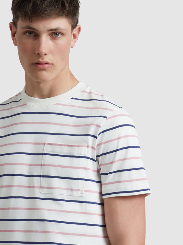 Stacy Striped Pocket T-Shirt In Ecru