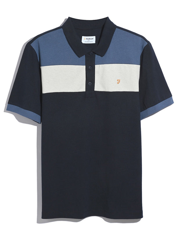Swanside Panel Polo Shirt (True Navy) Flat